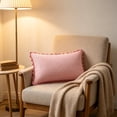 thumbnail image 5 of Throw Pillow Pink Gingham Scalloped Plaid with Removable Cover Square or Lumbar Size for Sofa Bed Couch, 5 of 6