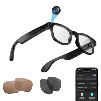 AI Smart Glasses with Camera, 1080P Video Recording Sunglasses