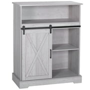 VEIKOUS Kitchen Storage Buffet Cabinet Sideboard with Sliding Barn Door, Grey
