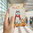 thumbnail image 4 of Happy Thanksgiving Siberian Husky with Turkey Pumpkins Autumn Vibes Travel Passport Wallet Husky Dog Lover Gifts PU Leather Passport Holder Cover - 12018, 4 of 5