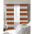 thumbnail image 2 of Burnt Orange Grey Stripe Blackout Curtains for Bedroom, Farmhouse Modern Art Striped Room Darkening Window Drapes for Living Room, Thermal Insulated Grommet Curtains, 42x63 inch, 2 Panels, 2 of 9