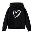 thumbnail image 4 of QUOTAY Boys and Girls Hoodie Long Sleeve Soft Graphic Pullover Sweatshirt Cute Loose Fit Kids Top for Casual Wear and Daily Outfits Girls Hoodie 01_Black,4-5 Years, 4 of 4