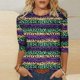 thumbnail image 1 of TaTaai Carnival Women's Casual Print Round Neck 3/4 Sleeve T-Shirt Loose Top Gift, 1 of 5