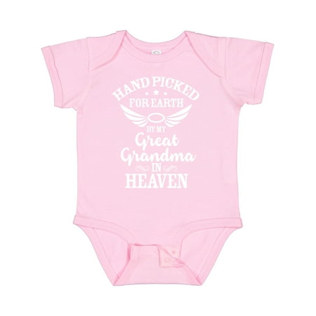 

Inktastic Handpicked for Earth by My Great Grandma in Heaven Gift Baby Boy or Baby Girl Bodysuit
