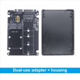 thumbnail image 3 of 4X M.2 NGFF MSATA SSD to SATA 3.0 Adapter Card 2 in 1 Converter Card M.2 SSD Adapter Card External Hard Drive Enclosure,4 x Adapter Card 4 x Shell,Black, 3 of 9