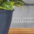 thumbnail image 2 of 24-Inch Anjelica Large Plastic Pot for Plants - Outdoor Double-Walled Large Plastic Planter with Drillable Drainage Holes - Slate, 2 of 9