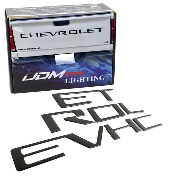 Matte Black Finish 3D Raised Tailgate Trunk Emblem Letter Pieces For 2019-2026 Chevrolet Silverado Trucks