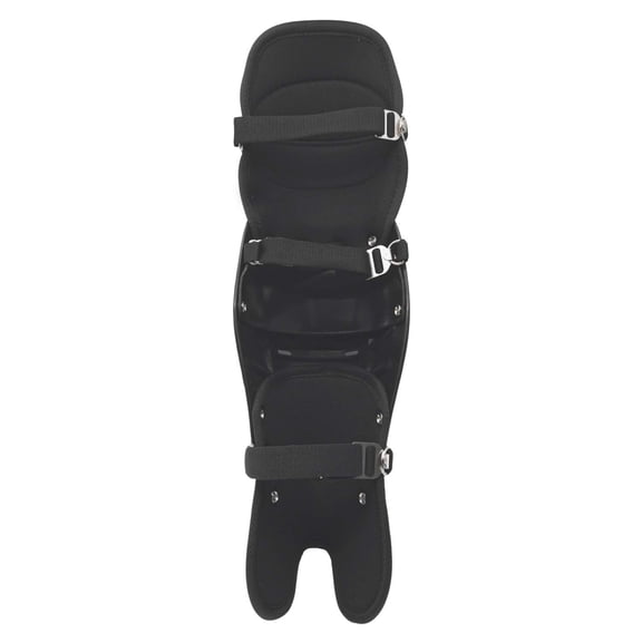 Umpire Leg Guards: Single Knee Umpire’s Shin Guard for Baseball & Softball - Pair of 16.5" Umpiring Shin Pads for Adults - Black