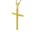 thumbnail image 4 of Precious Stars 14K Yellow Solid Gold Traditional 1.30" Cross Unisex Religious Pendant with 24" Chain Necklace, 4 of 7
