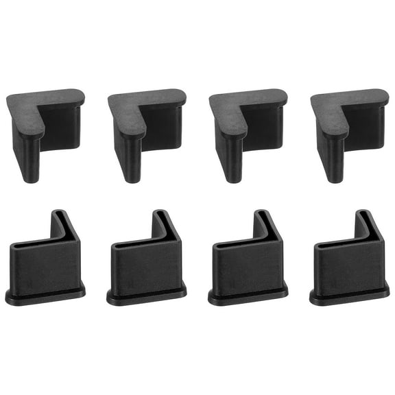 Uxcell 8Pack 1" x 1" Angle Iron Foot Pad L Shaped Plastic Leg Cap Protector, Black