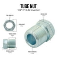 thumbnail image 4 of 4Lifetimelines Steel Tube Nut, 1/4 (7/16-24 Inverted), 10/Bag, 4 of 6