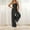 Dark Gray, variant on Women's Jumpsuit Casual Summer One Shoulder Backless Romper With Pockets Long Sleeveless Jumpsuit For Beach Travel Wear Rompers for plus Size Women with Body Casual Jumpsuit