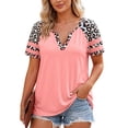 thumbnail image 3 of Graphic Tennis Tees for Women Plus Size Summer Short Sleeve Pullover Tee for Daily Casual Comfort with Crewneck Tunic Style Loose Fit Women’s T-Shirts Pink 5XL, 3 of 3