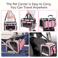 thumbnail image 5 of CshidWorld Collapsible Cat Carrier for Large Cats and Small Dogs up to 25lbs, TSA Airline Approved,Soft-Sided Travel Dog Carrier with a food/Water Bowl(Pink), 5 of 7