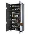 thumbnail image 6 of MIDOQIN  Shoe Storage Cabinet with 4 Mirror Doors, Freestanding Shoe Storage Organizer with Adjustable Shelves & Ventilation Holes, Holds 24-32 Pairs Wood Shoe Rack Cabinet for Hallway, Apartment, 6 of 8