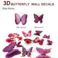 thumbnail image 2 of 12pcs 3D Butterfly Wall Stickers Butterfly Removable Fresco Sticker Art Decals for Home Room Decoration Purple, 2 of 7