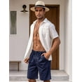 thumbnail image 2 of COOFANDY Mens Beach Shorts Casual Summer Shorts Lightweight Drawstring Button Flat Front Shorts, 2 of 6