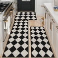 thumbnail image 6 of MeyJey Diamond Plaid Kitchen Rugs Sets of 3, Non Slip Kitchen Floor Mats Washable Kitchen Rug, Black White, 6 of 8