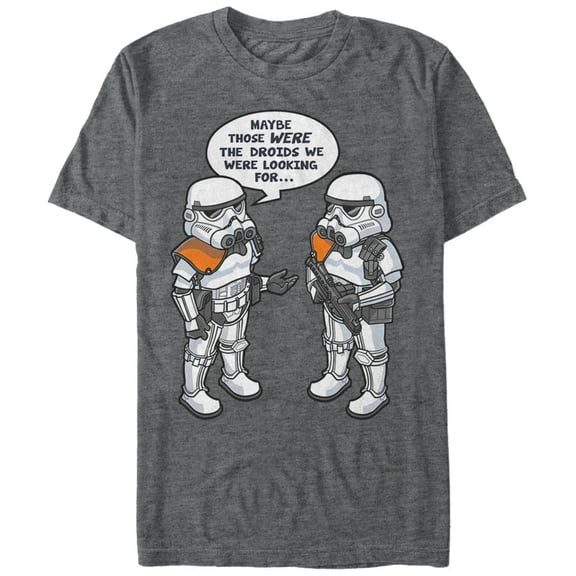 Men's Star Wars Wrong Droids  Graphic Tee Charcoal Heather 3X Large