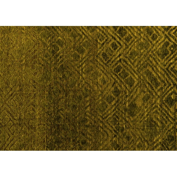 Ahgly Company Indoor Rectangle Abstract Yellow Modern Area Rugs, 7' x 9'