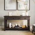 thumbnail image 2 of BELLEZE Modern Farmhouse Industrial Style Console Table With Drawers, Cutout Sides, Storage Shelf, Open Style Versatile Accent Furniture - Veropeso (Espresso), 2 of 6