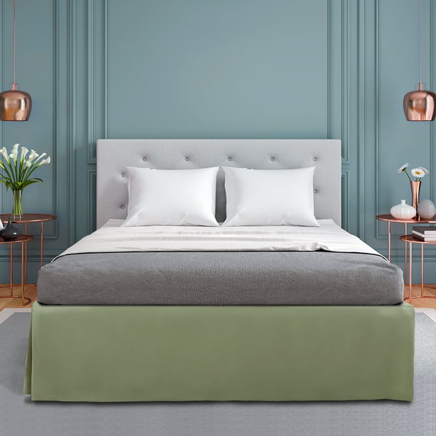 Olive Green Queen Bed Skirt Hanaposy