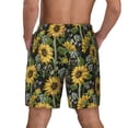 thumbnail image 4 of Goofa Sunflowers Printed Men's Swim Trunks Board Shorts Quick Dry Mens Swimming Trunks with Compression Liner,Breathable Fit Hawaii Beach Shorts-Small, 4 of 9