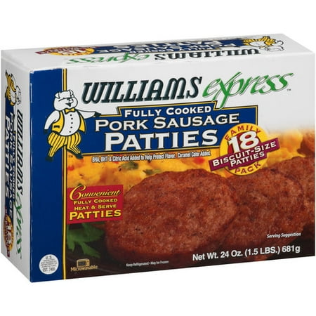 Williams Fresh Express Pork Sausage Patties, 24 oz, 18 ct - Walmart.com