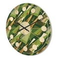 thumbnail image 3 of Designart 'Triangular Green and Gold Design I' Mid-Century Modern Wood Wall Clock, 3 of 5