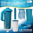 thumbnail image 2 of U.S. Pool Supply Pool Leaf Canister - XL Heavy Duty Inline Pool Leaf Catcher, 3-in-1 Filtration (3 Filters, Basket, Mesh Bag & Micro-Cartridge) - Fits 1.5" Hoses, Inground Vacuum Cleaner, 2 of 6