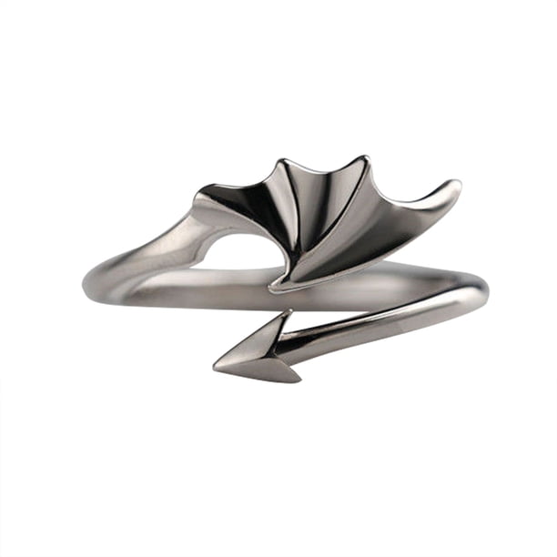Fiudx Joyería de Cola de Diablo, Juego de Anillos Ajustables para Parejas, Accesorio Llamativo, Diseño de Dije de Aleación, Perfecto para Fiestas, Citas y Compromisos, Regalo Moderno para Parejas.