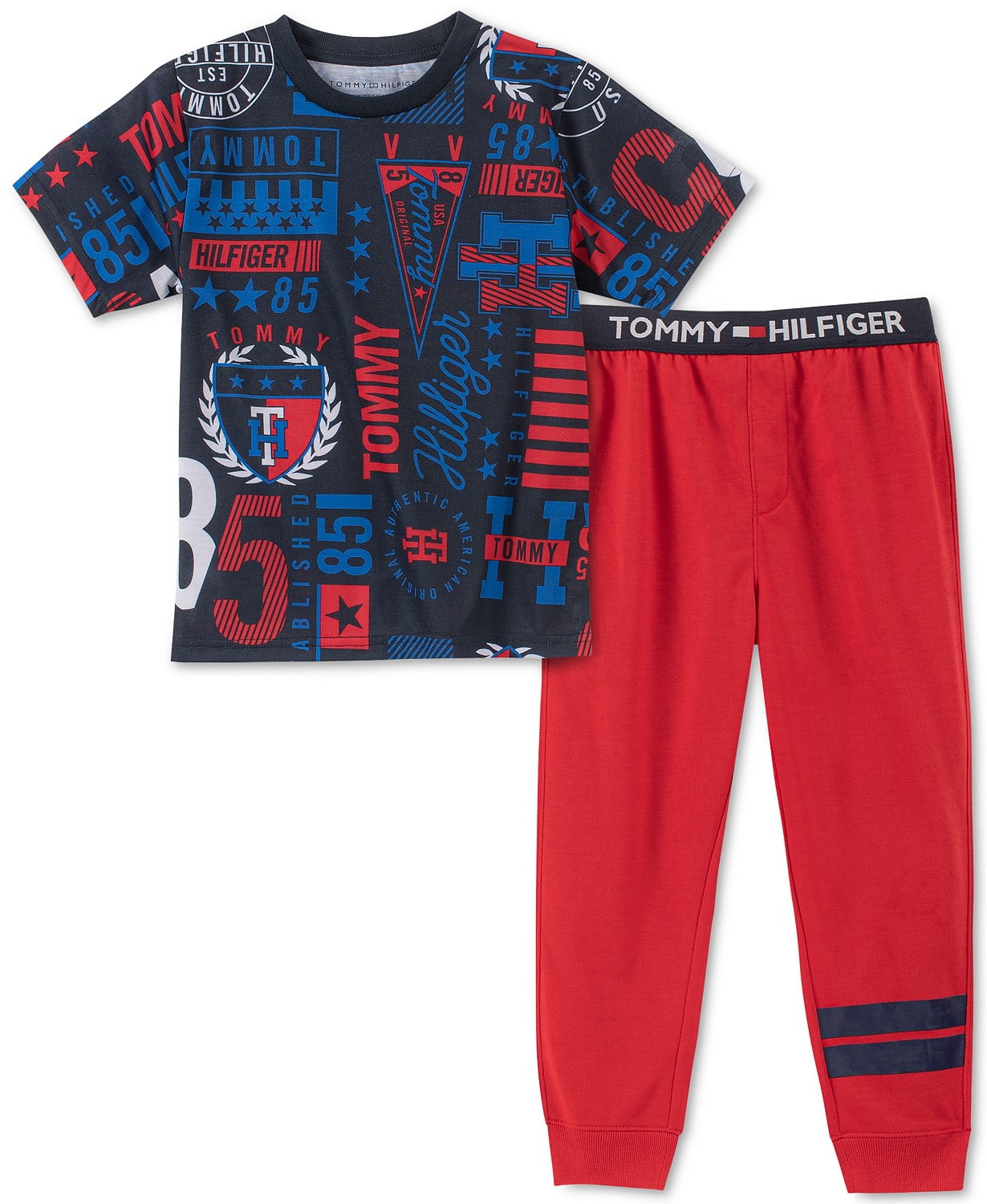 lever Pak at lægge tæmme Tommy Hilfiger Toddler, Little & Big Boys 2-Pc. Collegiate Pajama Set (Red,  XXS/2-3 yrs) - Walmart.com