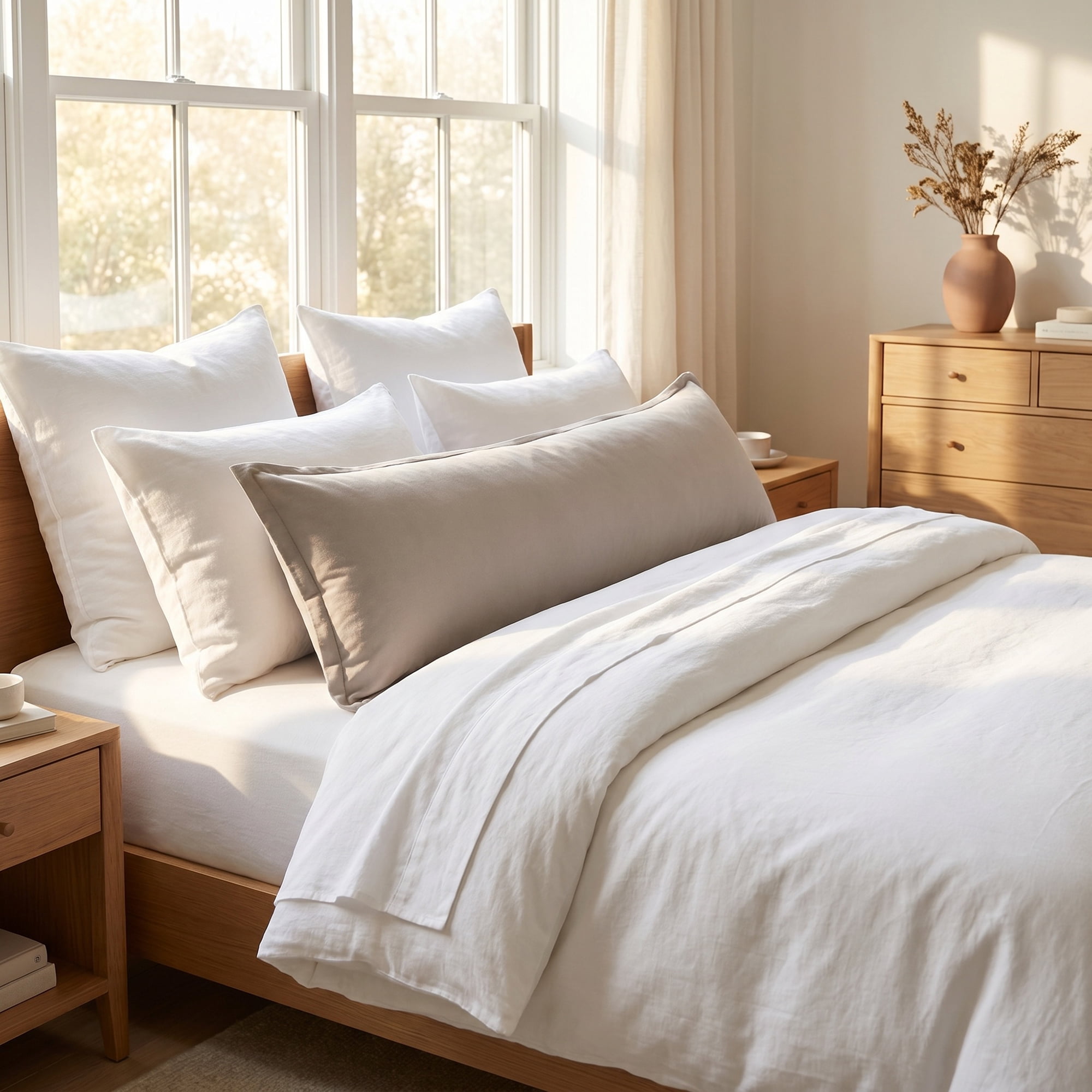 Unique Bargains 1 Pack Soft Cooling Cotton Pillow Covers Wrinkle Resistant Light gray E