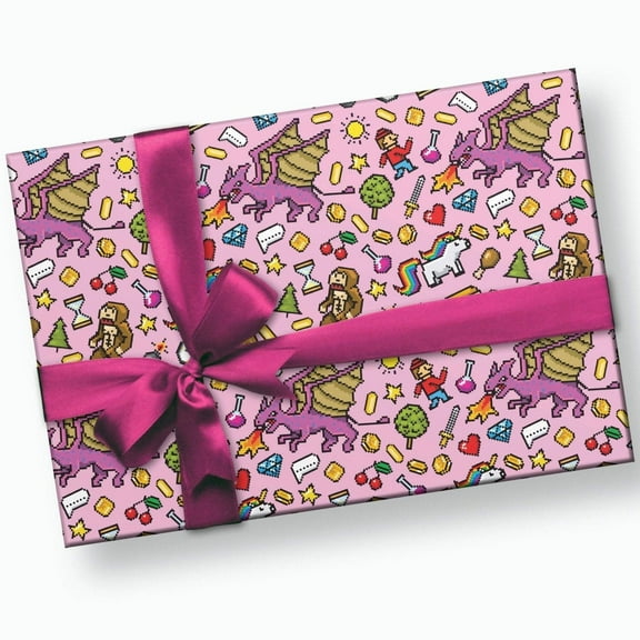 Pink Video Gamer Gift Wrap