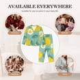 thumbnail image 7 of Fuzoiu Lemons Chamomile Flowers And Leaves Print Women's Long-Sleeved Pajama,Lounge Button Down Nightwear,Womens Notch Collar Pajama Set-XX-Large, 7 of 7