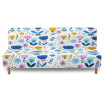 Xixirimido Futon Sofa Bed Cover Stretch Armless Futon Slipcover Washable Elastic Sofa Couch Covers Home Furniture Protector, Boho Abstract Floral Daisy