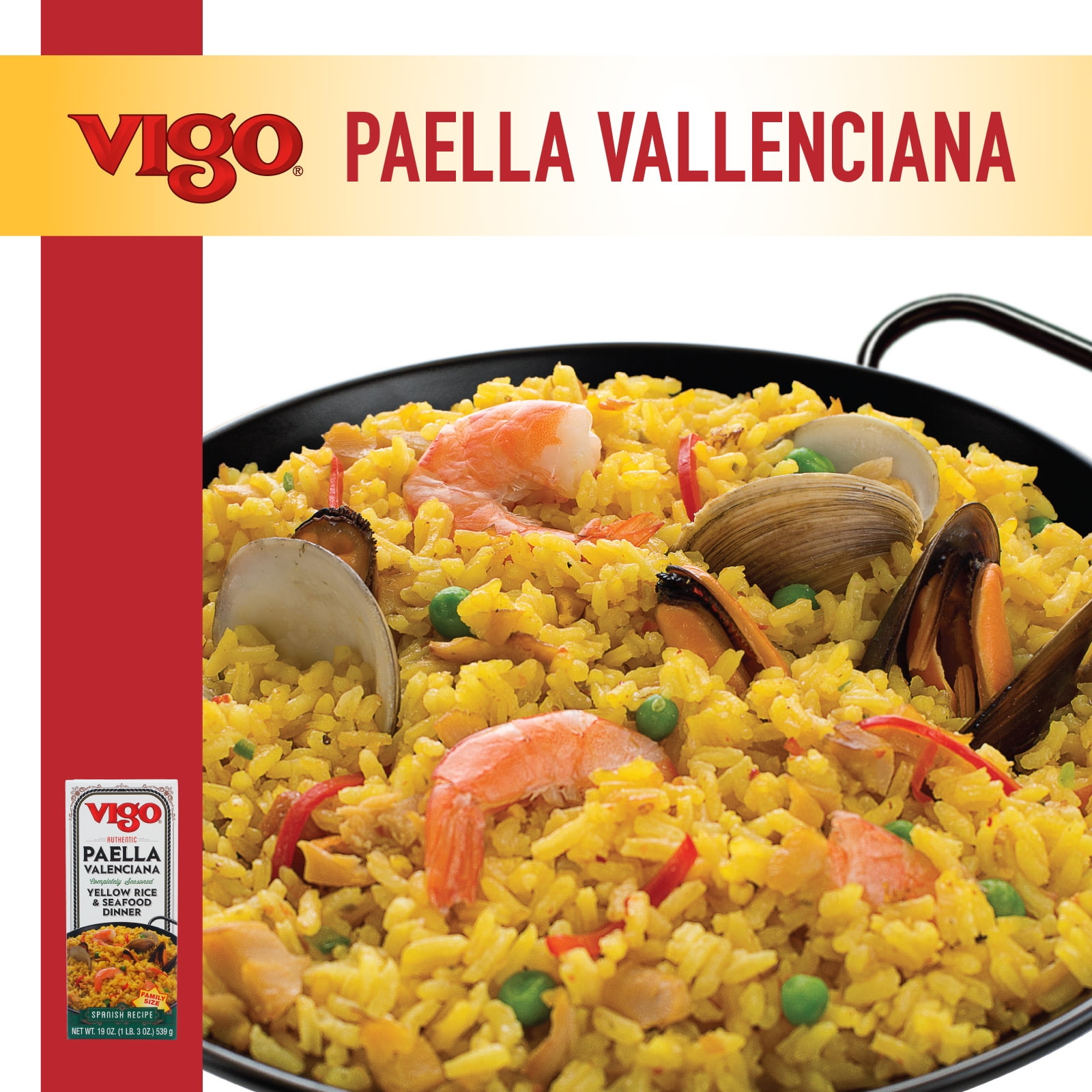 Vigo Paella Valenciana Yellow Rice & Seafood Dinner, 19 oz.