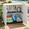thumbnail image 4 of Decksplore 34”x15”x34” White Diamond-Shaped Outdoor Storage Cabinet – Slim Modern Shed for Balcony, Patio & Apartment Entrances – Space-Saving Design for Urban Homes, 4 of 10