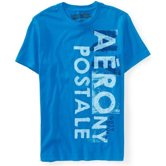 Aeropostale - Camiseta gráfica para hombre Aero Ny, azul, pequeña Aeropostale Camiseta gráfica