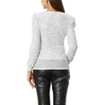 thumbnail image 3 of INSPIRE CHIC Sequin Top for Women's V Neck Party Sparkly Blouses XS Silver, 3 of 6