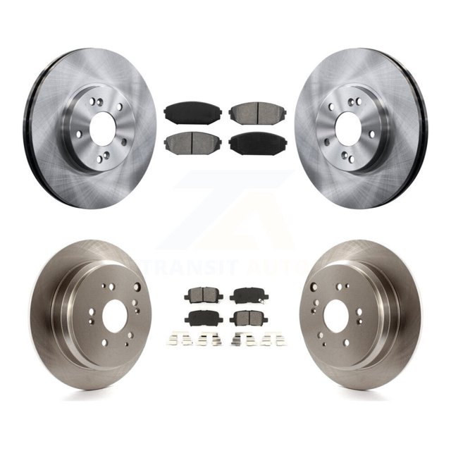 Transit Auto Front Rear Disc Brake Rotors and Semi-Metallic Pads Kit for Car 2002-2004 Honda Odyssey K8S-101121