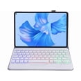 thumbnail image 3 of Keyboard Case for Huawei MatePad Pro 11 2022, Soft TPU Protective Cover, [Tri-Color Backlit] Magnetically Detachable Wireless Bluetooth Keyboard, 3 of 7
