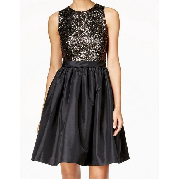 calvin klein black sequin gown