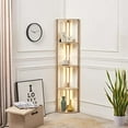 thumbnail image 2 of FENLO Fancy - LED Display Shelf with Dimmable Lights, LED Shelf Floor Lamps for Living Room, Sturdy Corner Shelf Curio Cabinet Display, Tall Floor Lamps with Shelves, 2 of 2