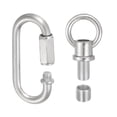 thumbnail image 1 of M10 Fine Thread Lamp Female Loop Holder with M12 Adapter Chain Quick Link, 88 lbs Load Silver Tone, 1 of 7