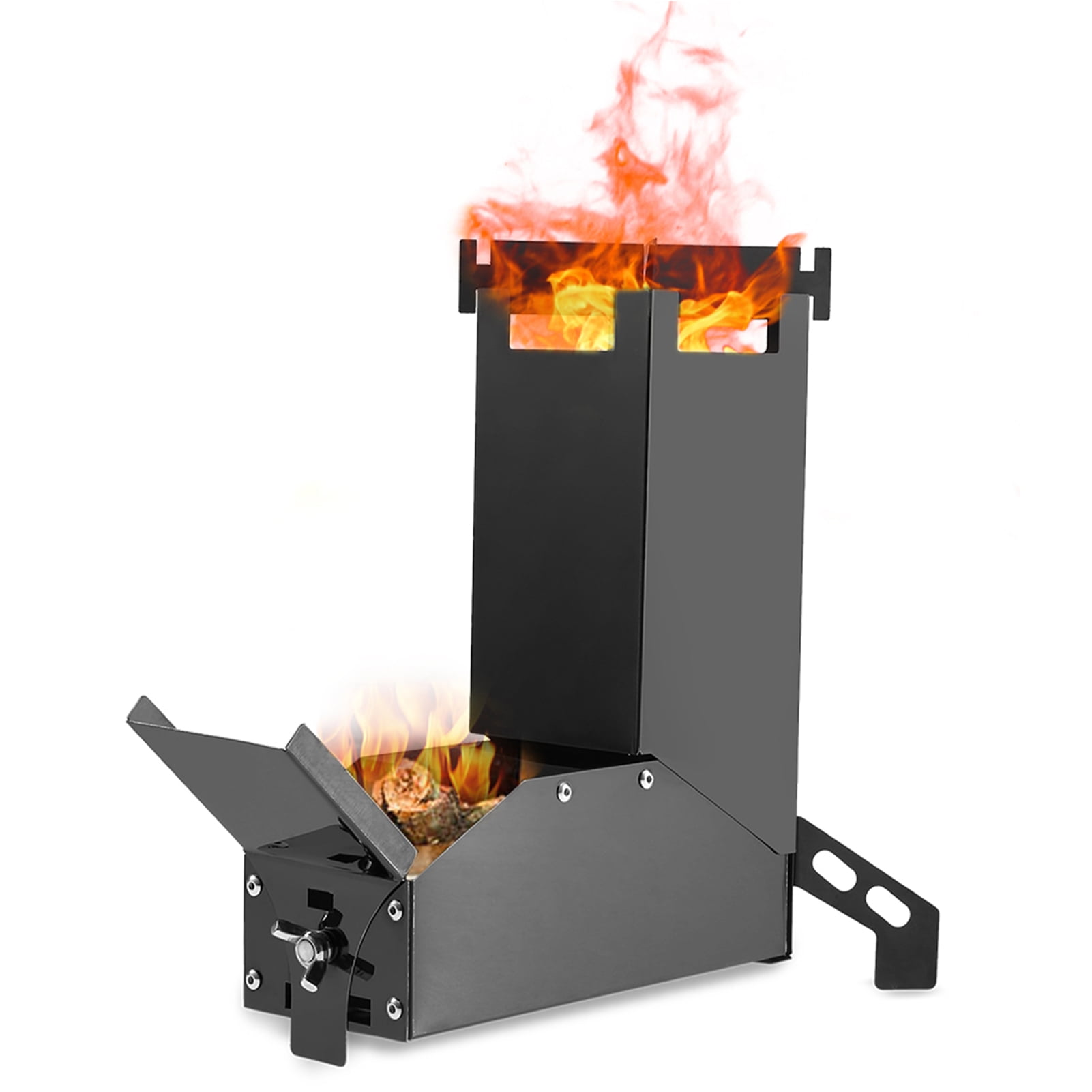 Lixada Tente de Camping de Randonnée Extérieure Pliable en Acier Inoxydable à Combustion de Bois Type Fusée