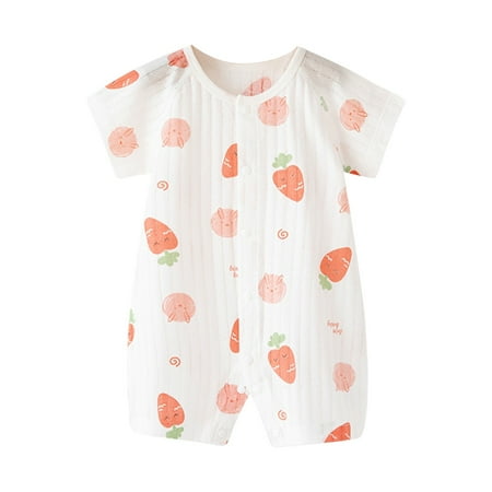 

BAYAIXZ Baby Boy Girl Romper Newborn Infant Baby Boy Girl Short Sleeve Romper Jumpsuit Kids Girls Bodysuit Button Jumpsuit Onesies (C 18-24 Months)