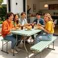 thumbnail image 3 of Picnic Table Cover 3-Piece Set Waterproof Stain Resistant Elastic Tablecloth with Bench Covers for Outdoor Patio Camping and Dining, 3 of 5