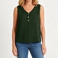 thumbnail image 3 of cocolona Summer Tank Tops for Women V Neck Sleeveless Button Striped Printed Shirts Casual Trendy Blouses, 3 of 6