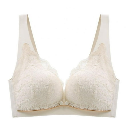 

Xmarks Nursing Sleep Bras for Breastfeeding Women Button Front Maternity Comfy Bralette Skin 42BC